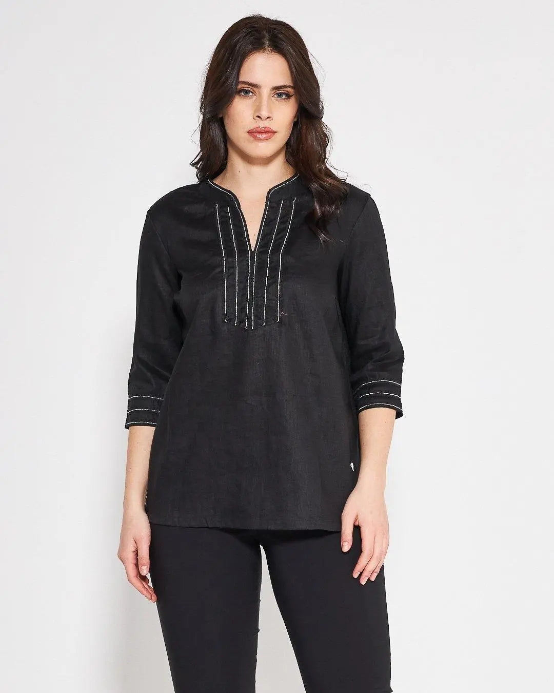 Kaftano lino BLACK DORABELLA XL