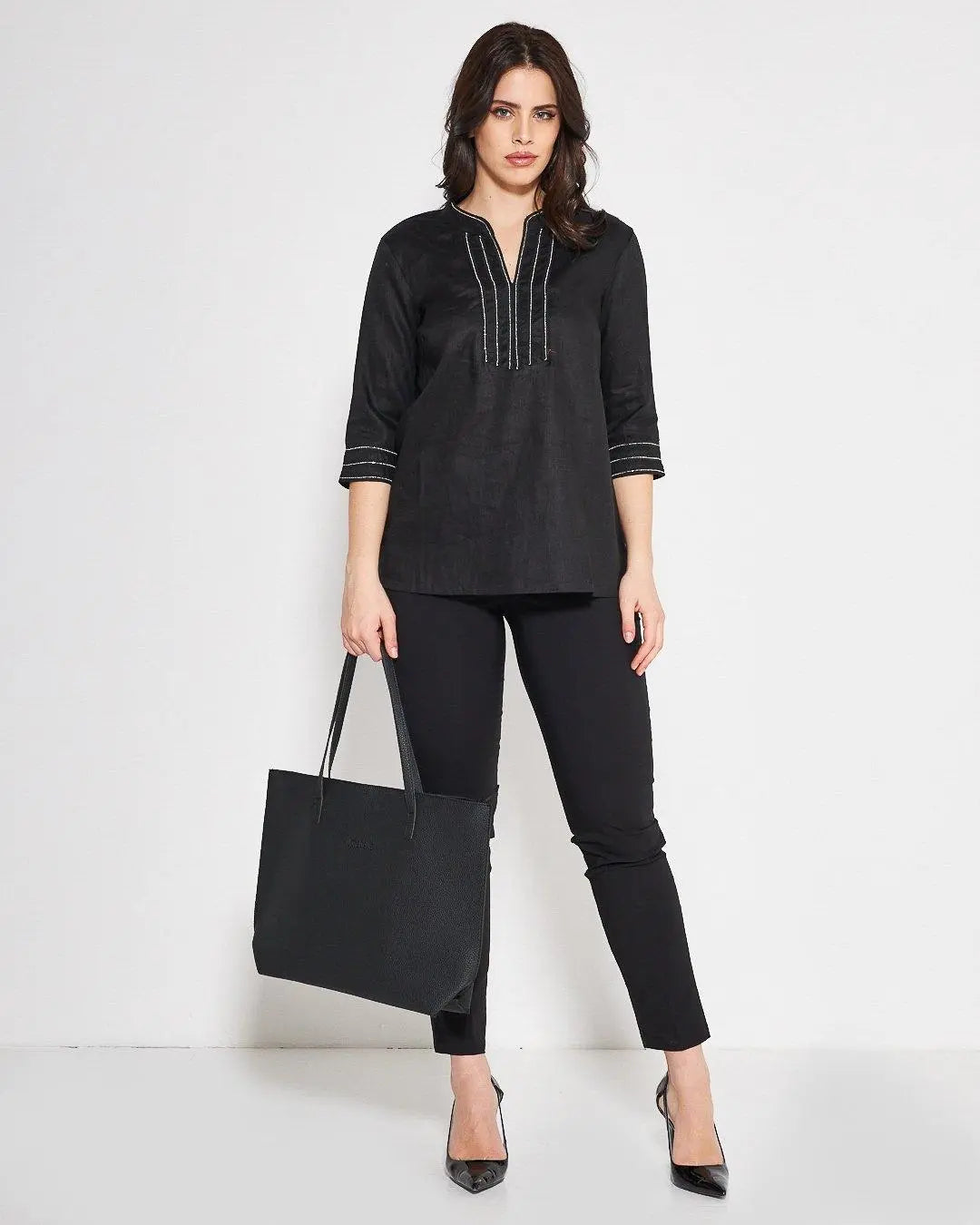 Kaftano lino BLACK DORABELLA