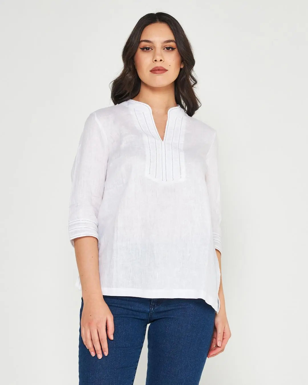 Kaftano lino WHITE DORABELLA XL