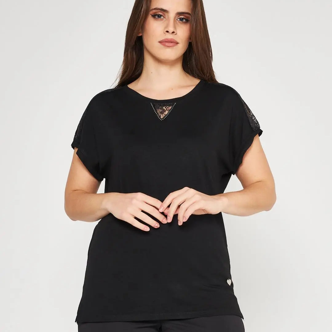 Kimono pizzo BLACK DORABELLA PIU' XXXL