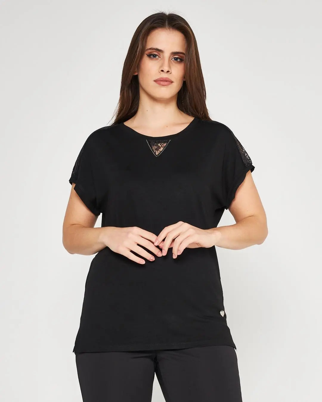 Kimono pizzo BLACK DORABELLA PIU' XXXL