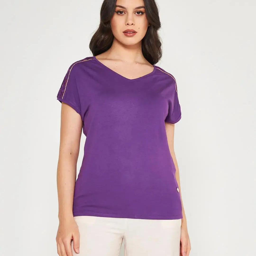 Kimono pizzo PURPLE DORABELLA XL