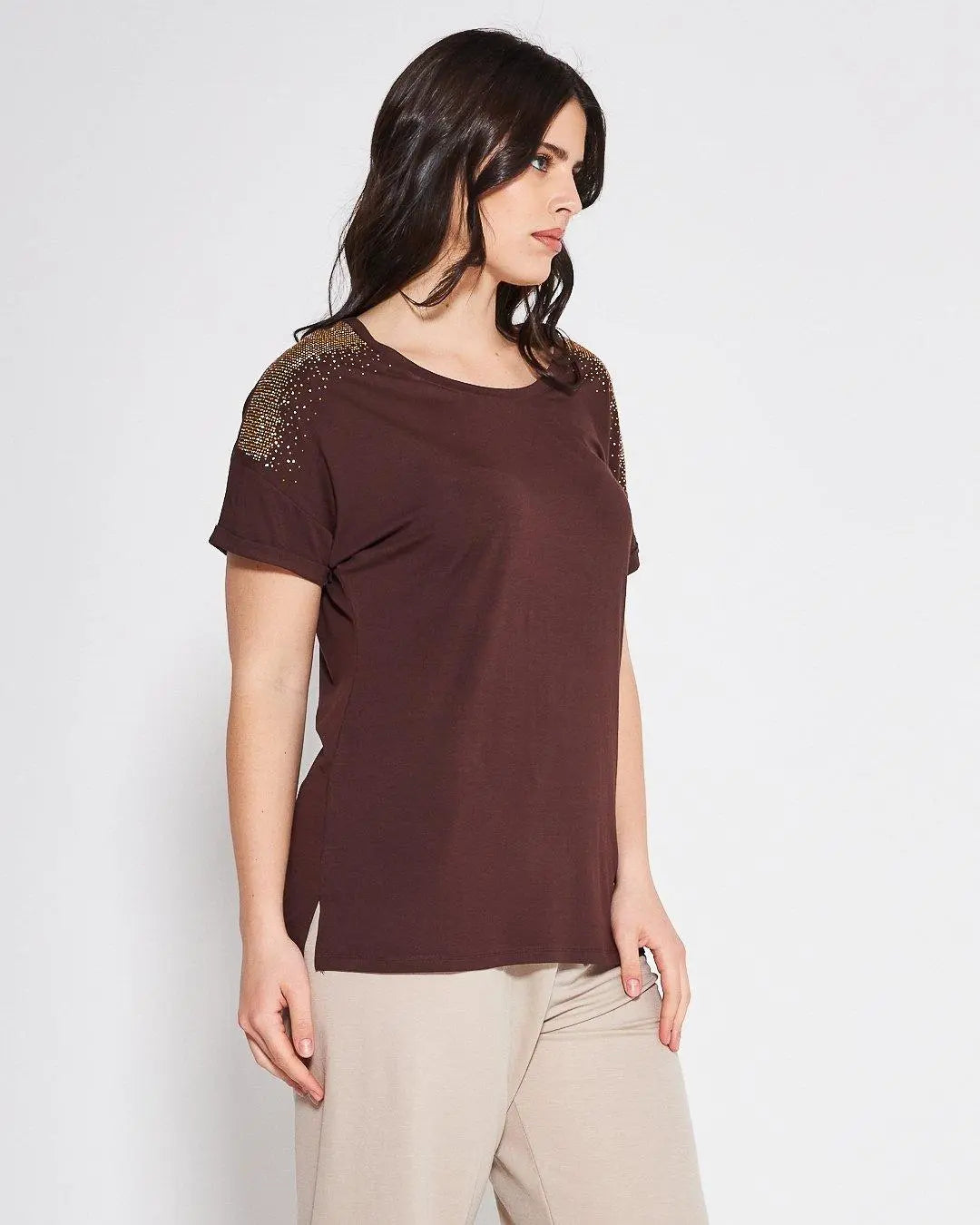 Kimono viscosa CACAO DORABELLA PIU'