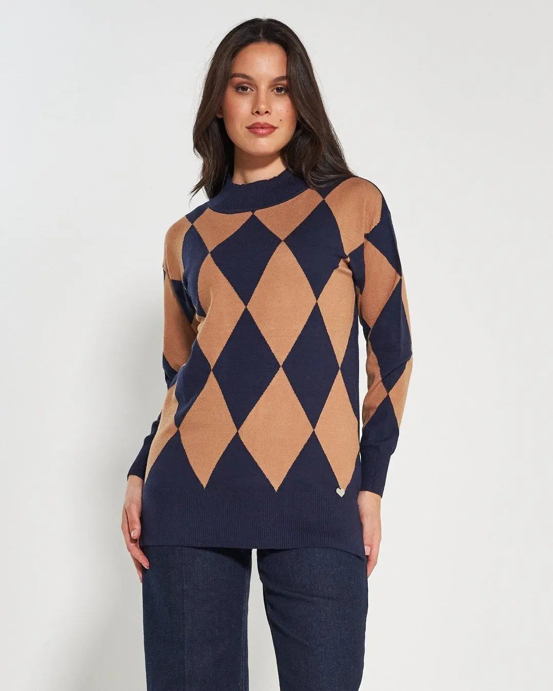 Lupetto intarsio BLUE NAVY DORABELLA XL