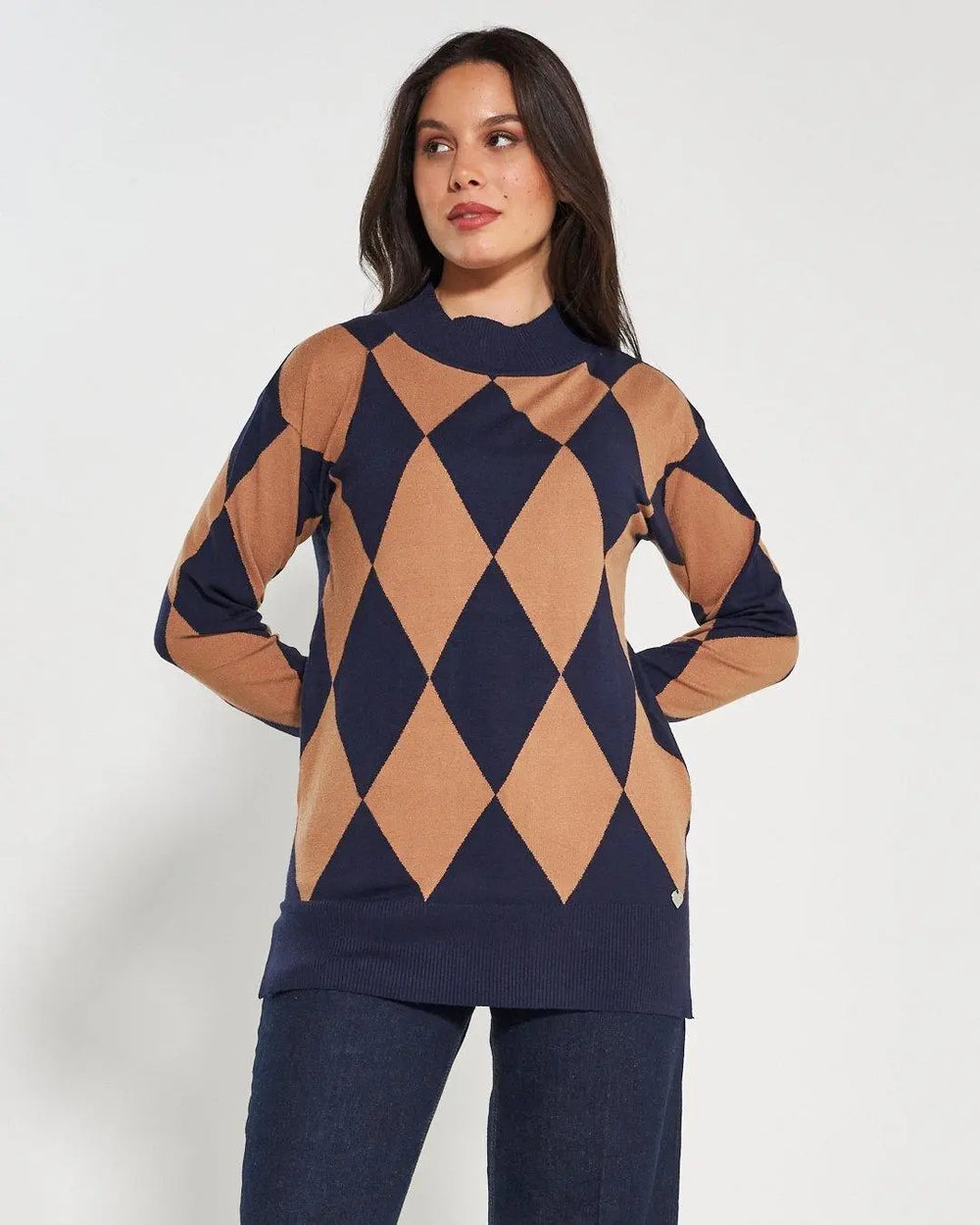 Lupetto intarsio BLUE NAVY DORABELLA
