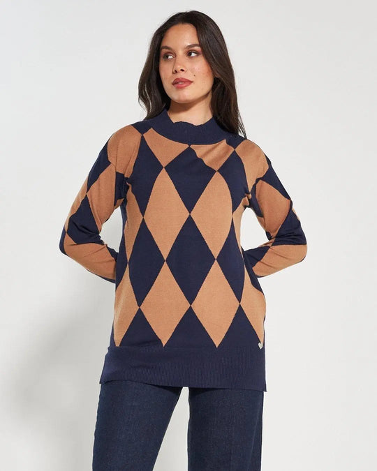 Lupetto intarsio BLUE NAVY DORABELLA