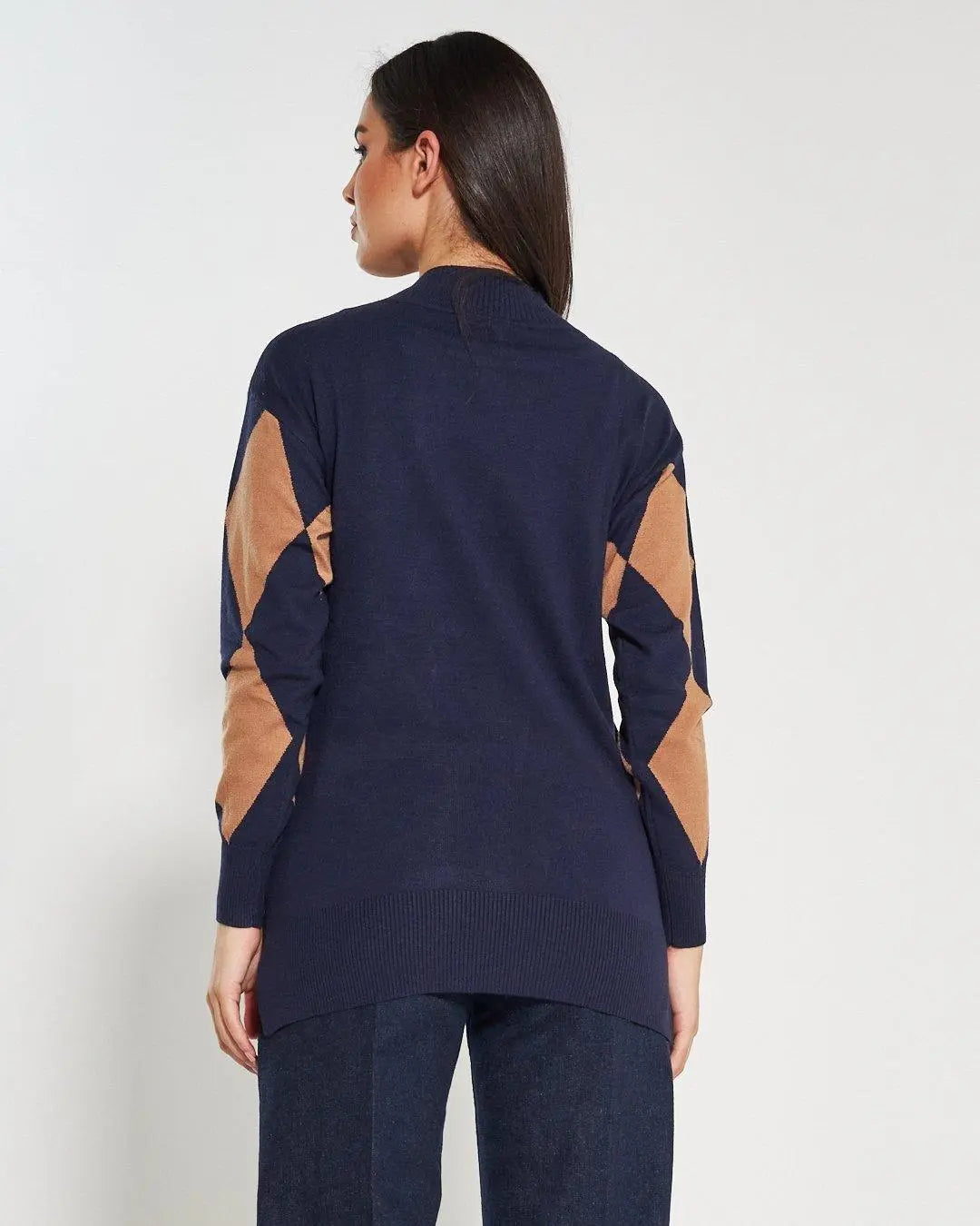 Lupetto intarsio BLUE NAVY DORABELLA