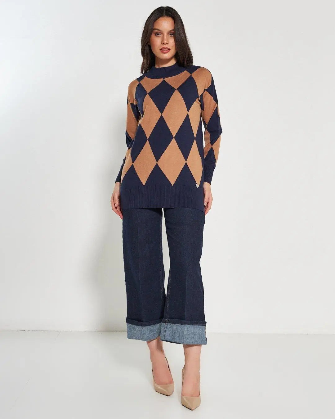 Lupetto intarsio BLUE NAVY DORABELLA