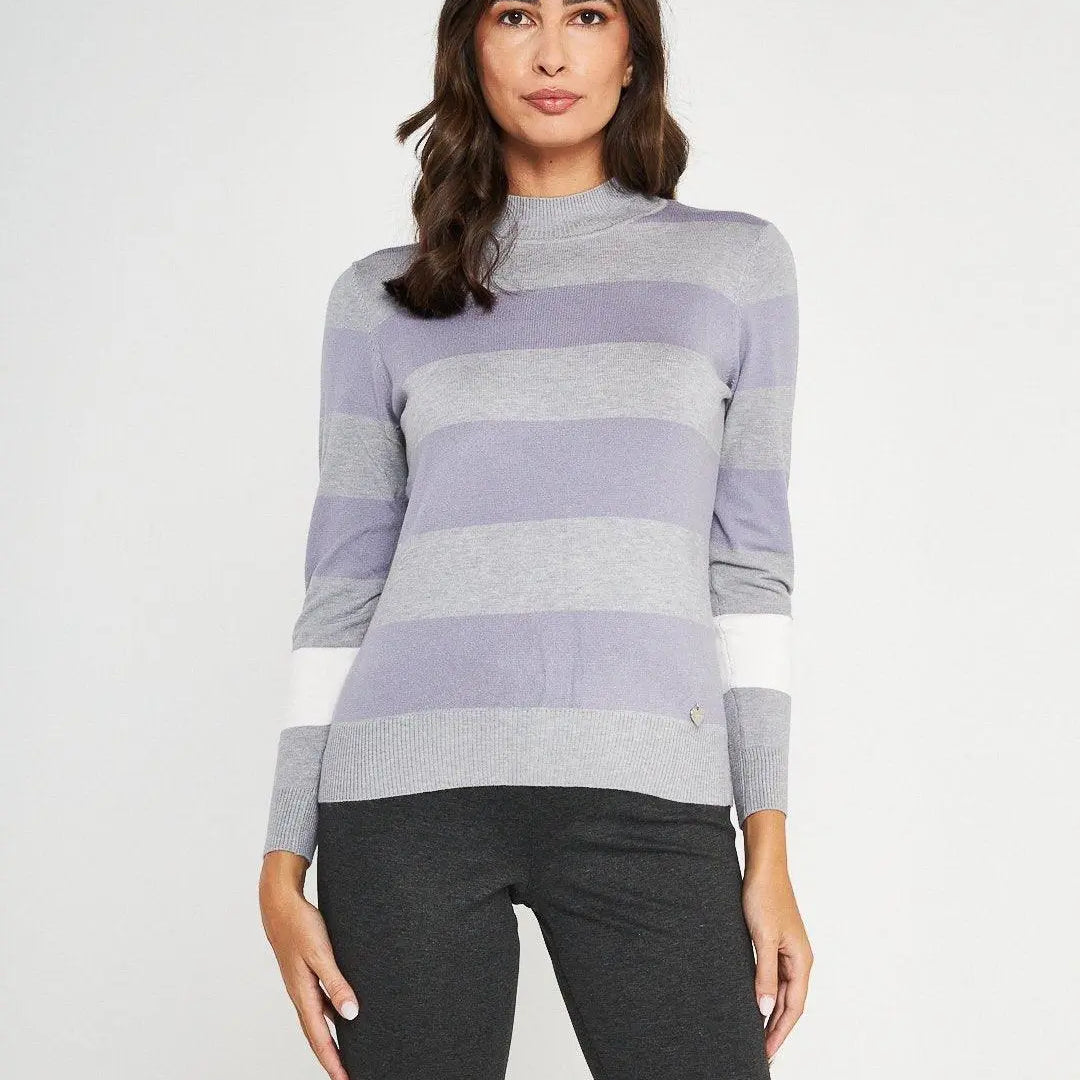 Lupetto intarsio GRIGIO CHIARO DORABELLA