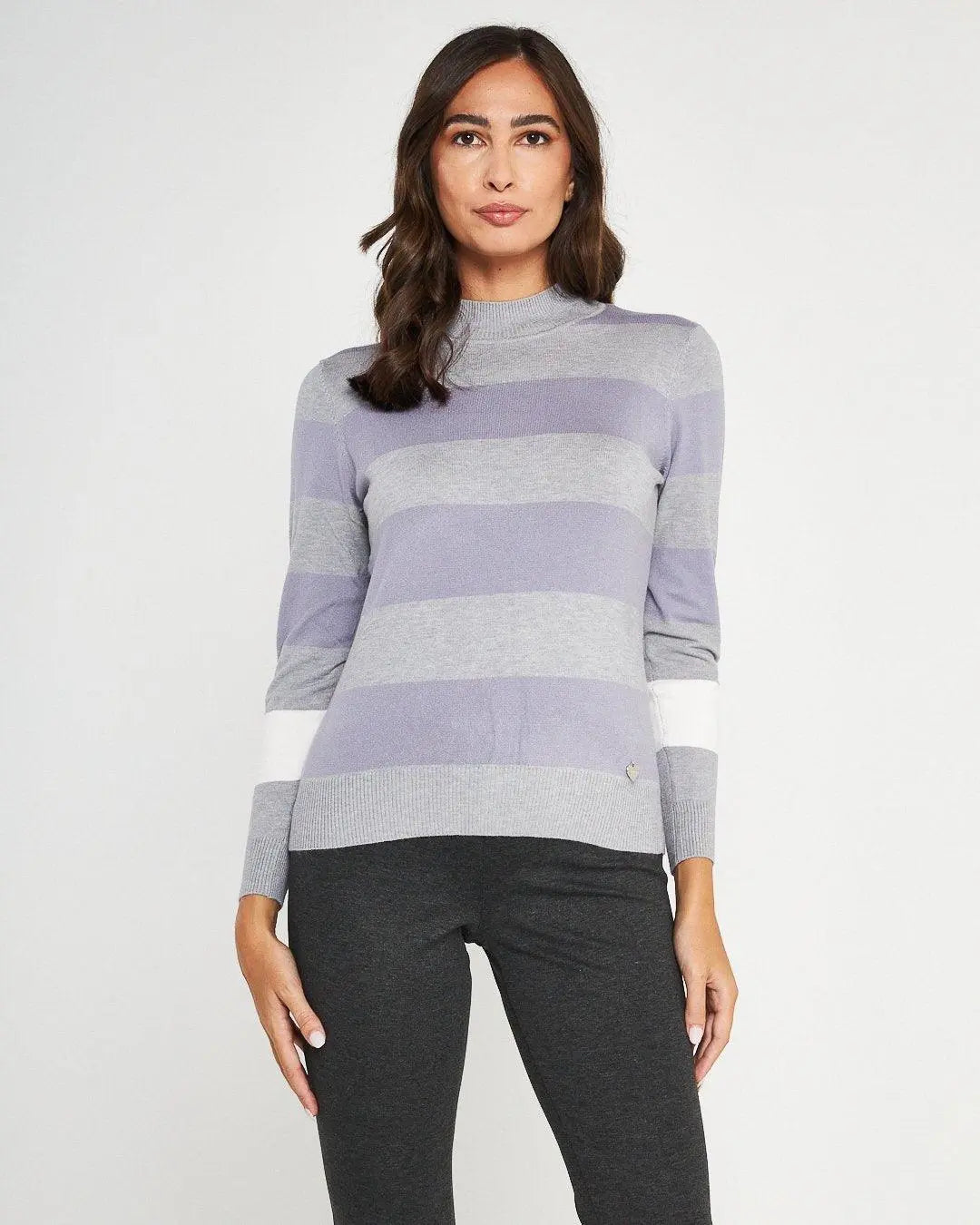 Lupetto intarsio GRIGIO CHIARO DORABELLA