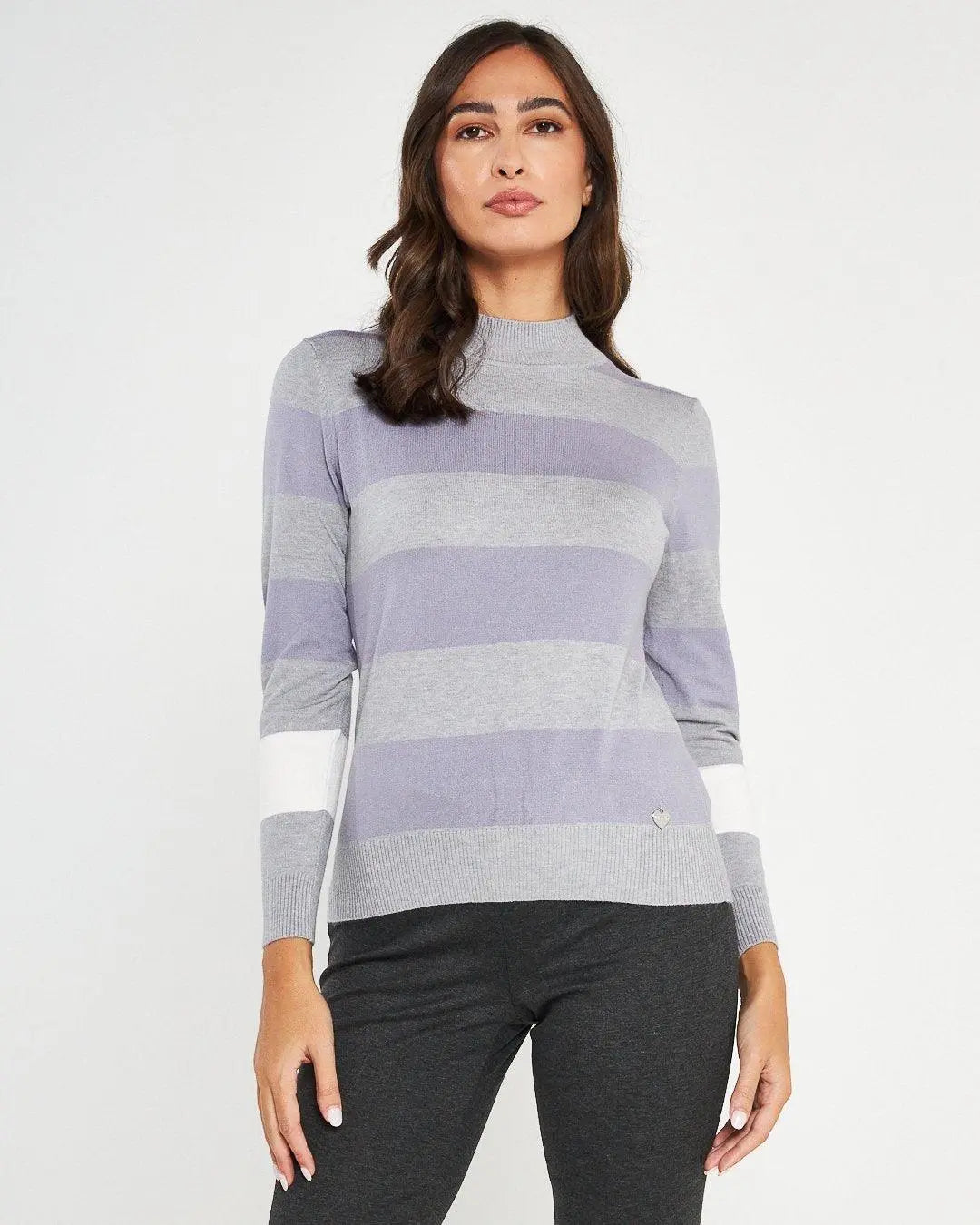 Lupetto intarsio GRIGIO CHIARO DORABELLA