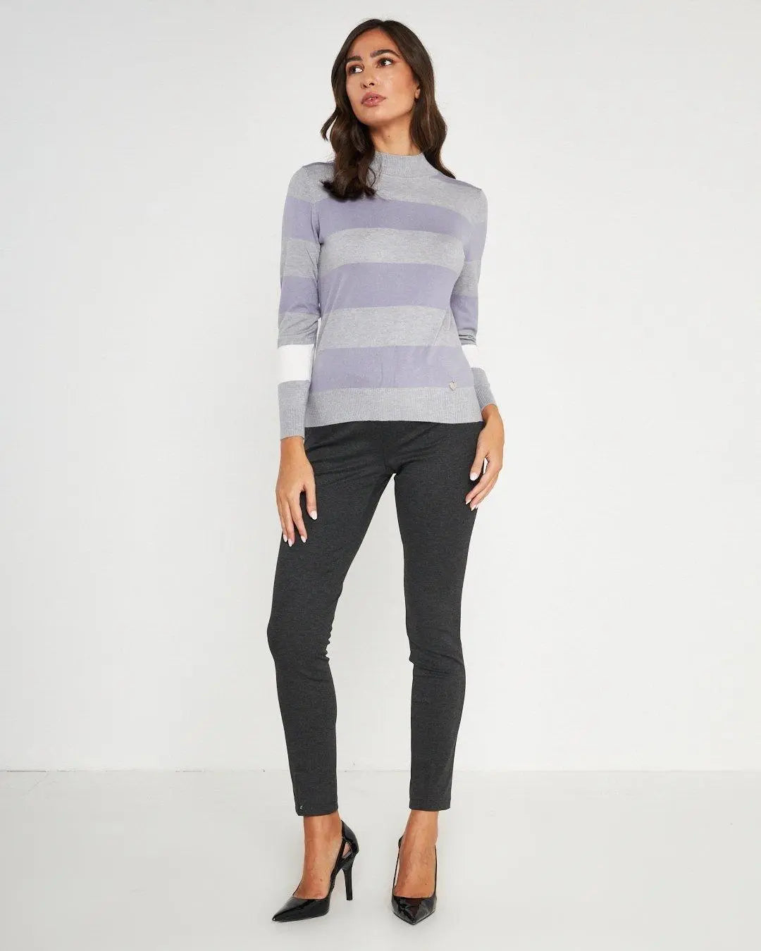 Lupetto intarsio GRIGIO CHIARO DORABELLA