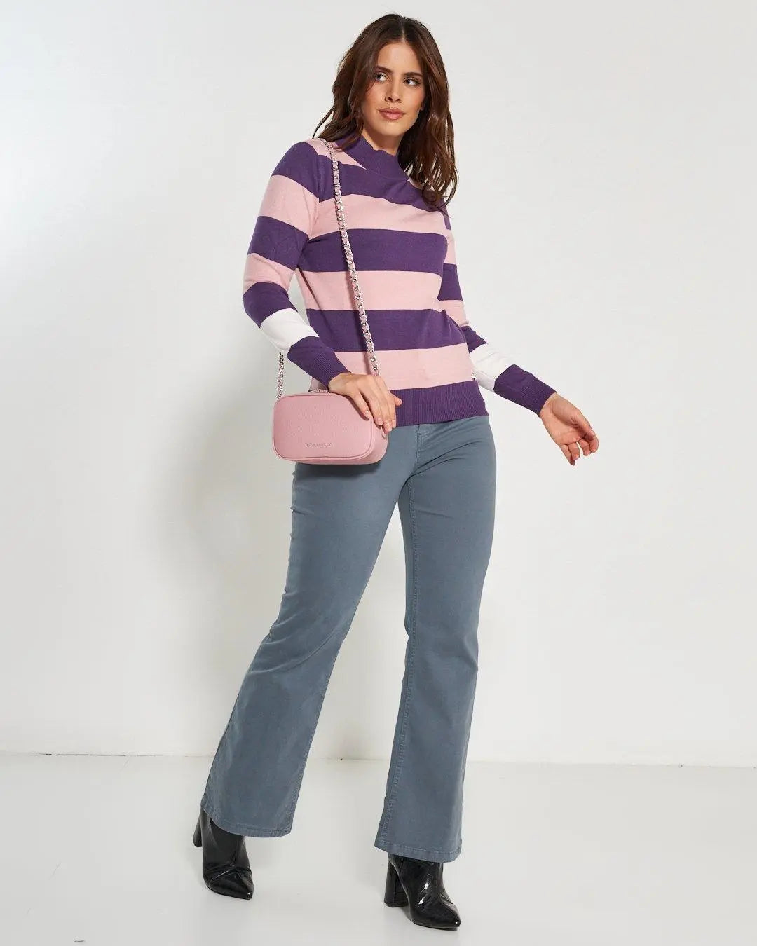 Lupetto intarsio LAVANDA DORABELLA