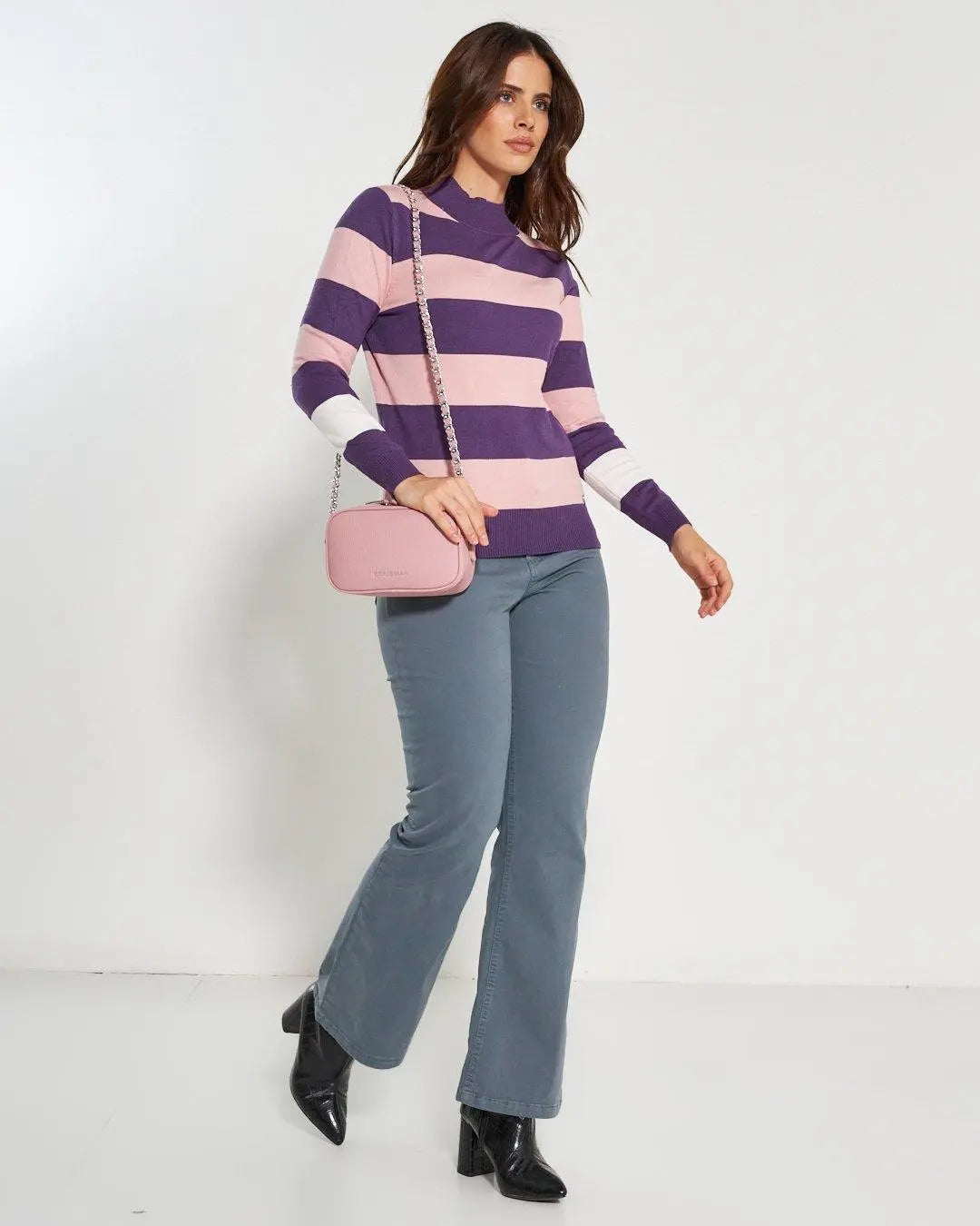 Lupetto intarsio LAVANDA DORABELLA