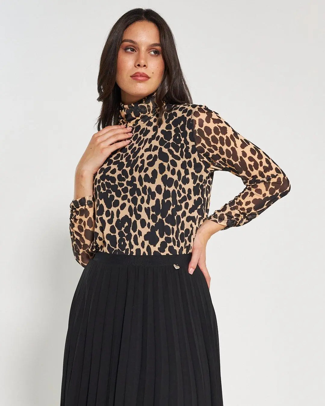 Lupetto tulle animalier NERO DORABELLA XXL