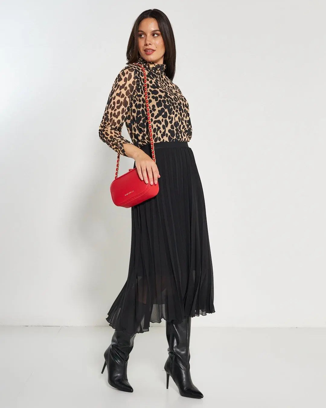 Lupetto tulle animalier NERO DORABELLA