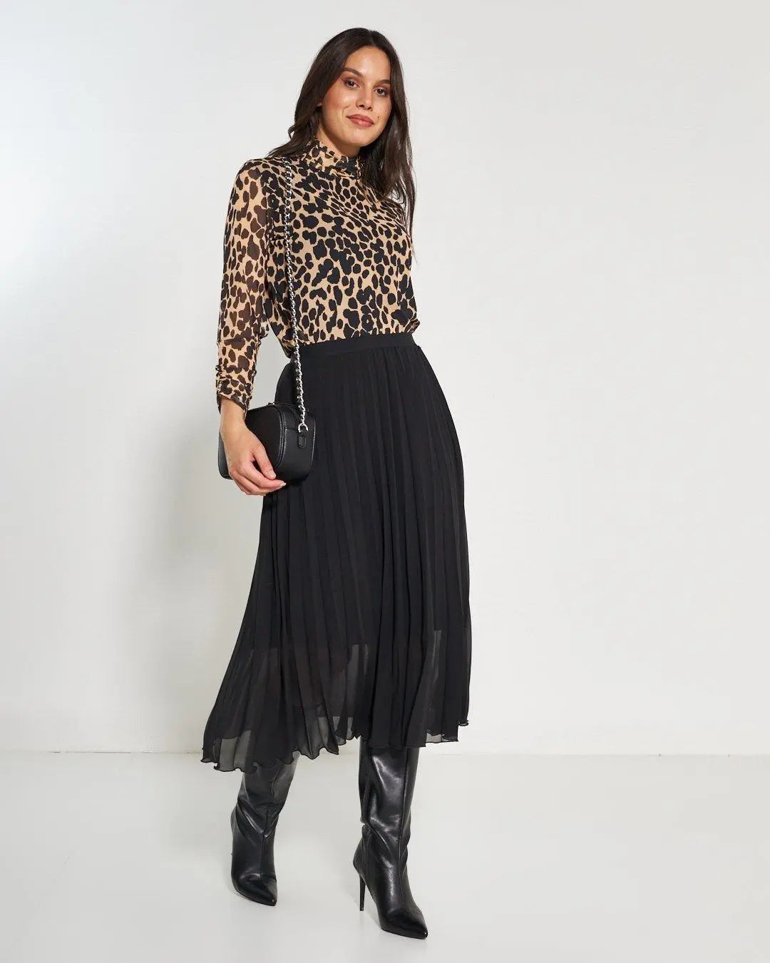 Lupetto tulle animalier NERO DORABELLA