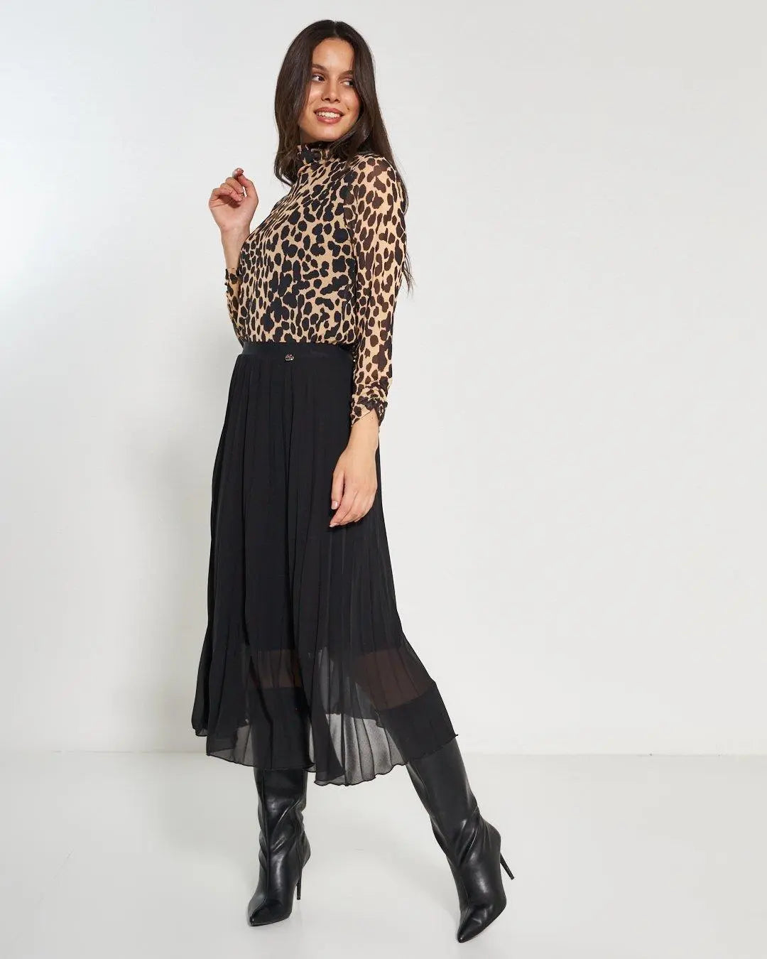 Lupetto tulle animalier NERO DORABELLA