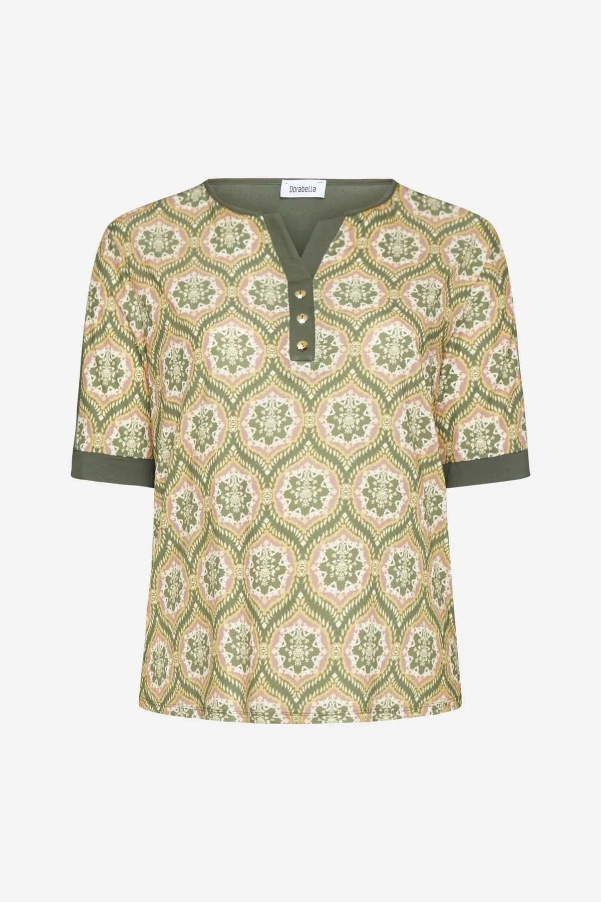 MAGLIA CON BOTTONI VERDE MILITARE DORABELLA PIU'