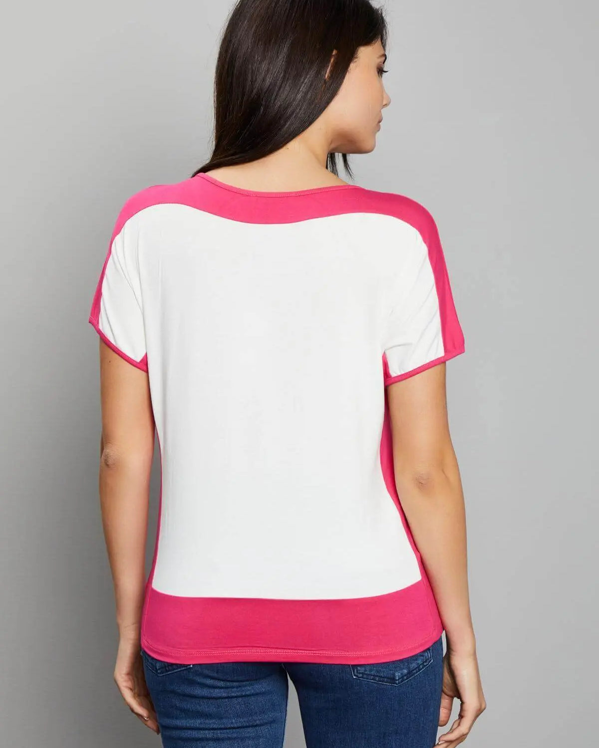 MAGLIA KIMONO BICOLORE GERANIO DORABELLA