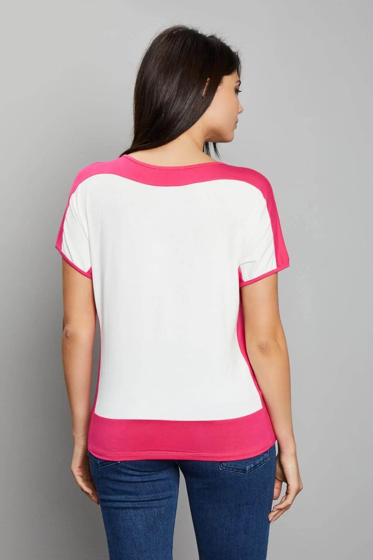 MAGLIA KIMONO BICOLORE GERANIO DORABELLA