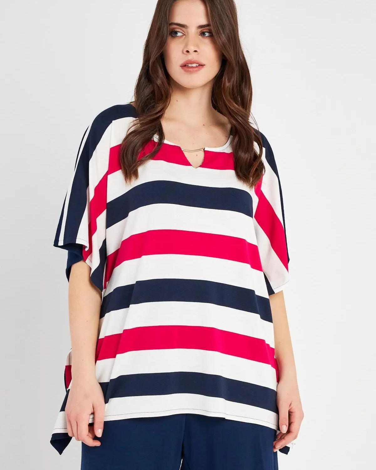 MAGLIA KIMONO FANTASIA BLU DORABELLA PIU' 53