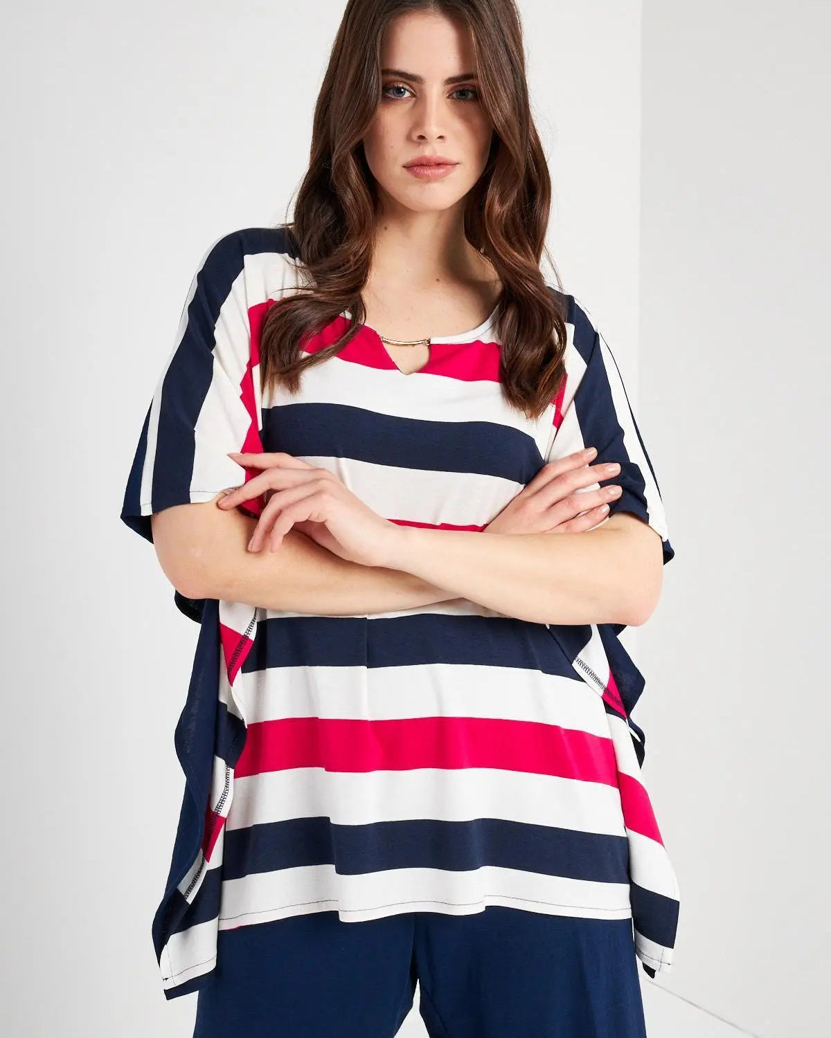 MAGLIA KIMONO FANTASIA BLU DORABELLA PIU'