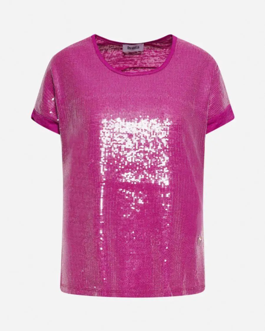 MAGLIA KIMONO PAILLETTES MAGENTA DORABELLA
