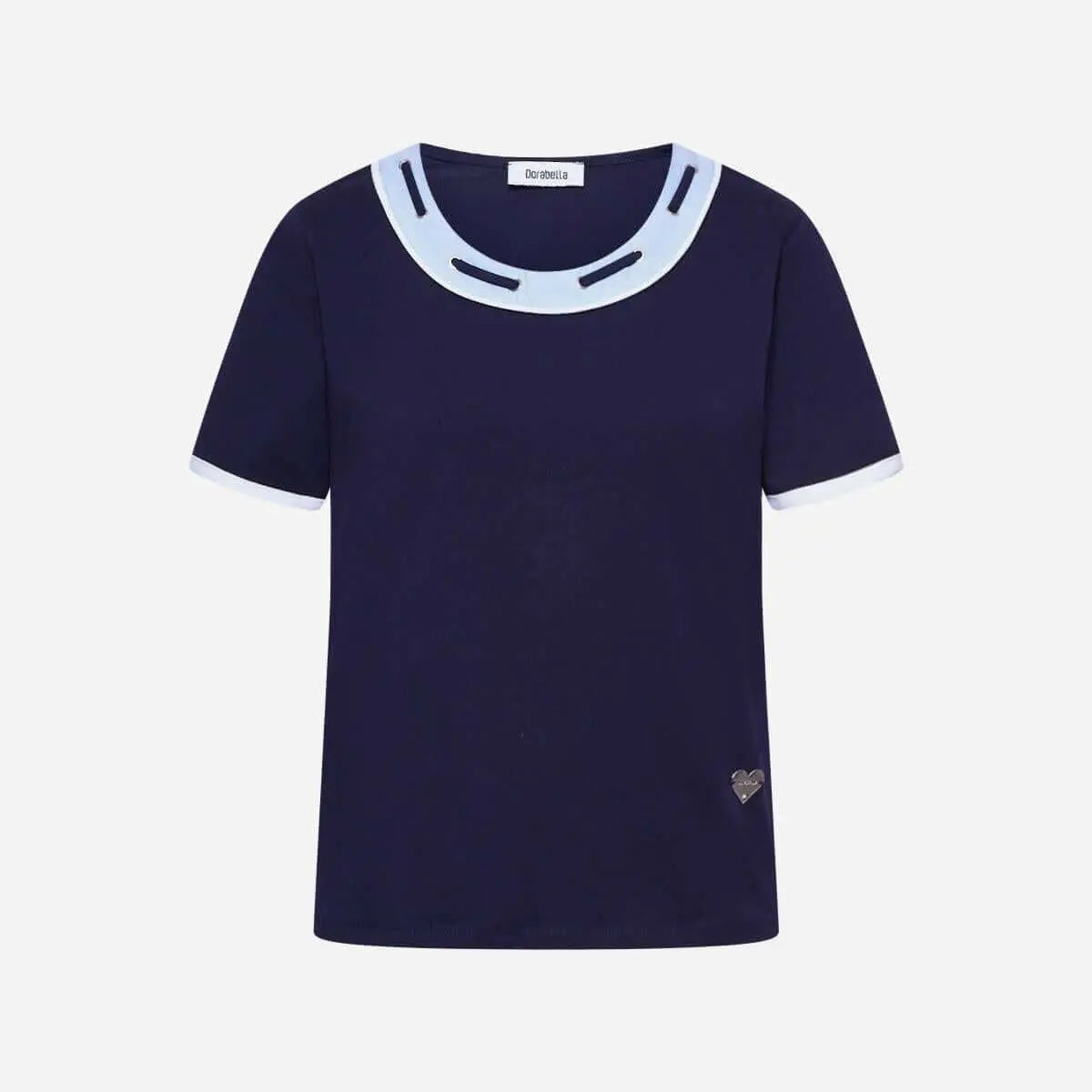 MAGLIA SCOLLO DENIM BLUE NAVY DORABELLA XL