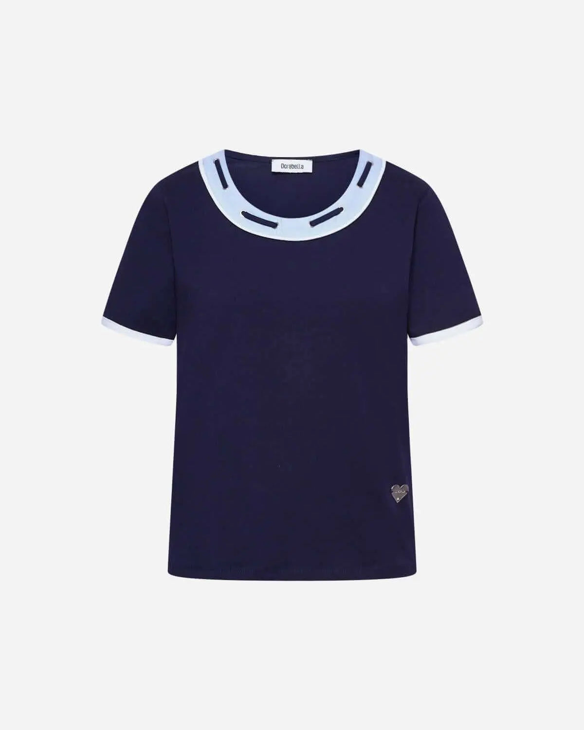 MAGLIA SCOLLO DENIM BLUE NAVY DORABELLA