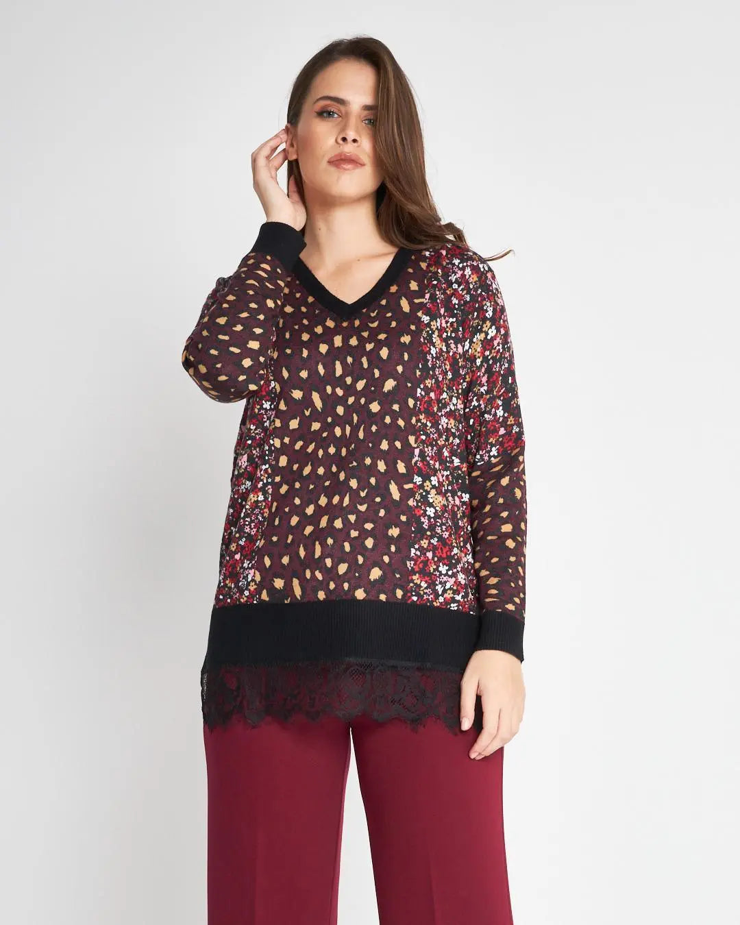 MAGLIA V MACULATO FANTASIA DORABELLA