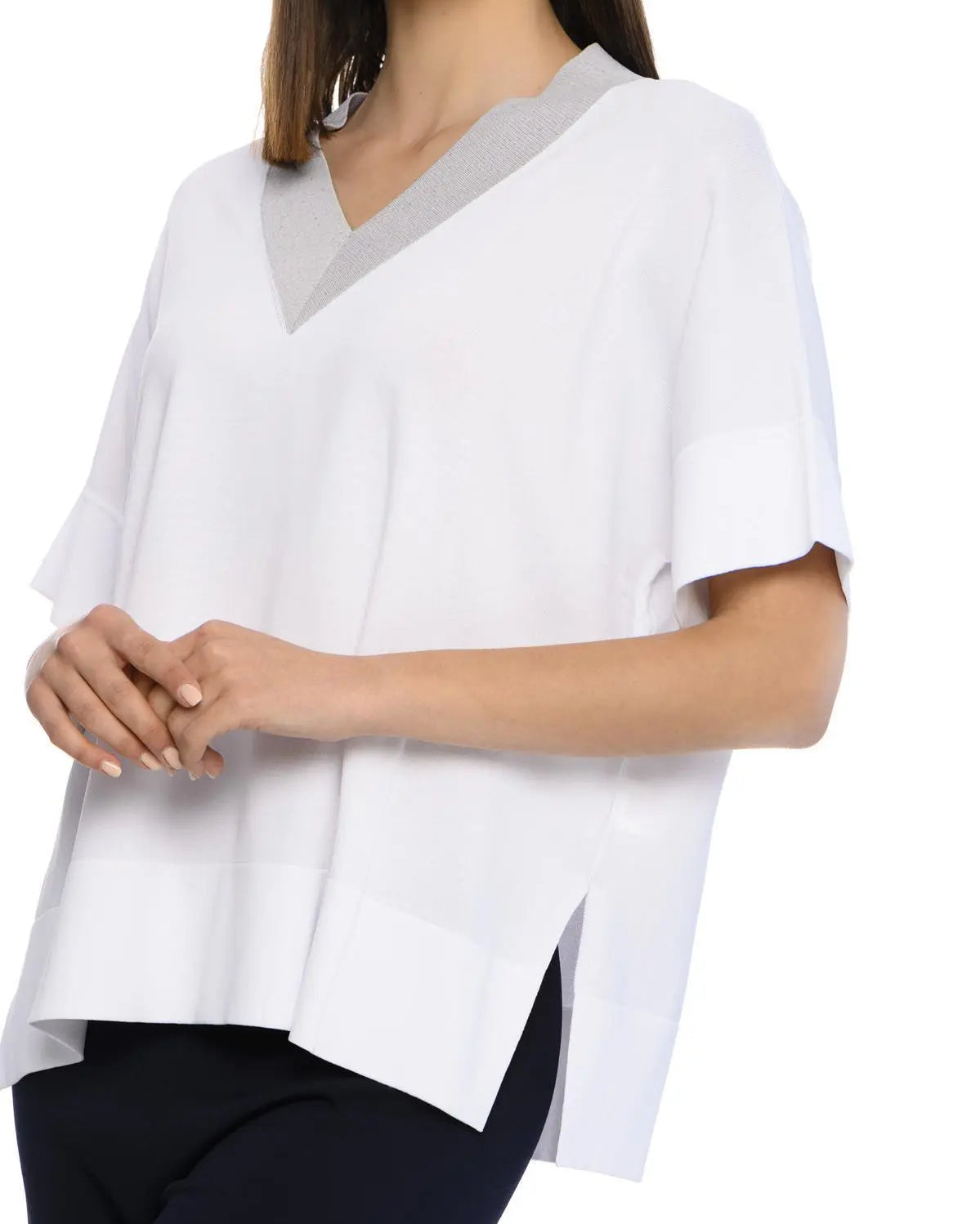 Maglia Scollo a V BIANCO IRONICA