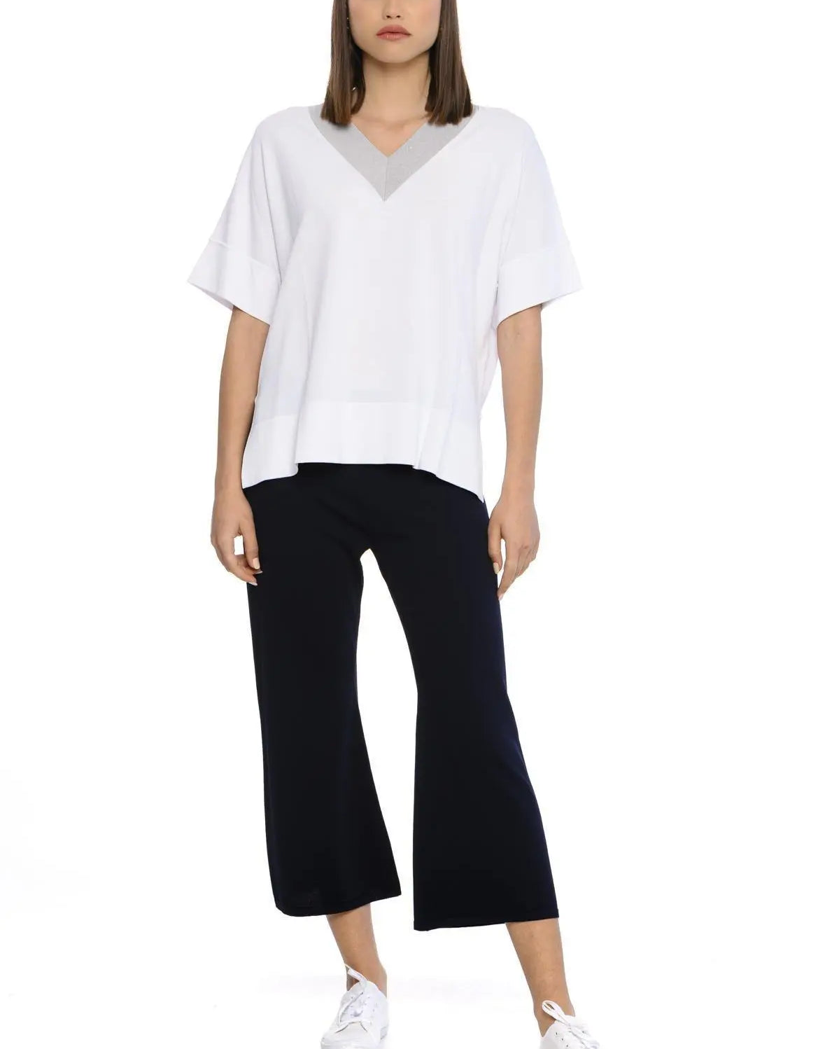 Maglia Scollo a V BIANCO IRONICA