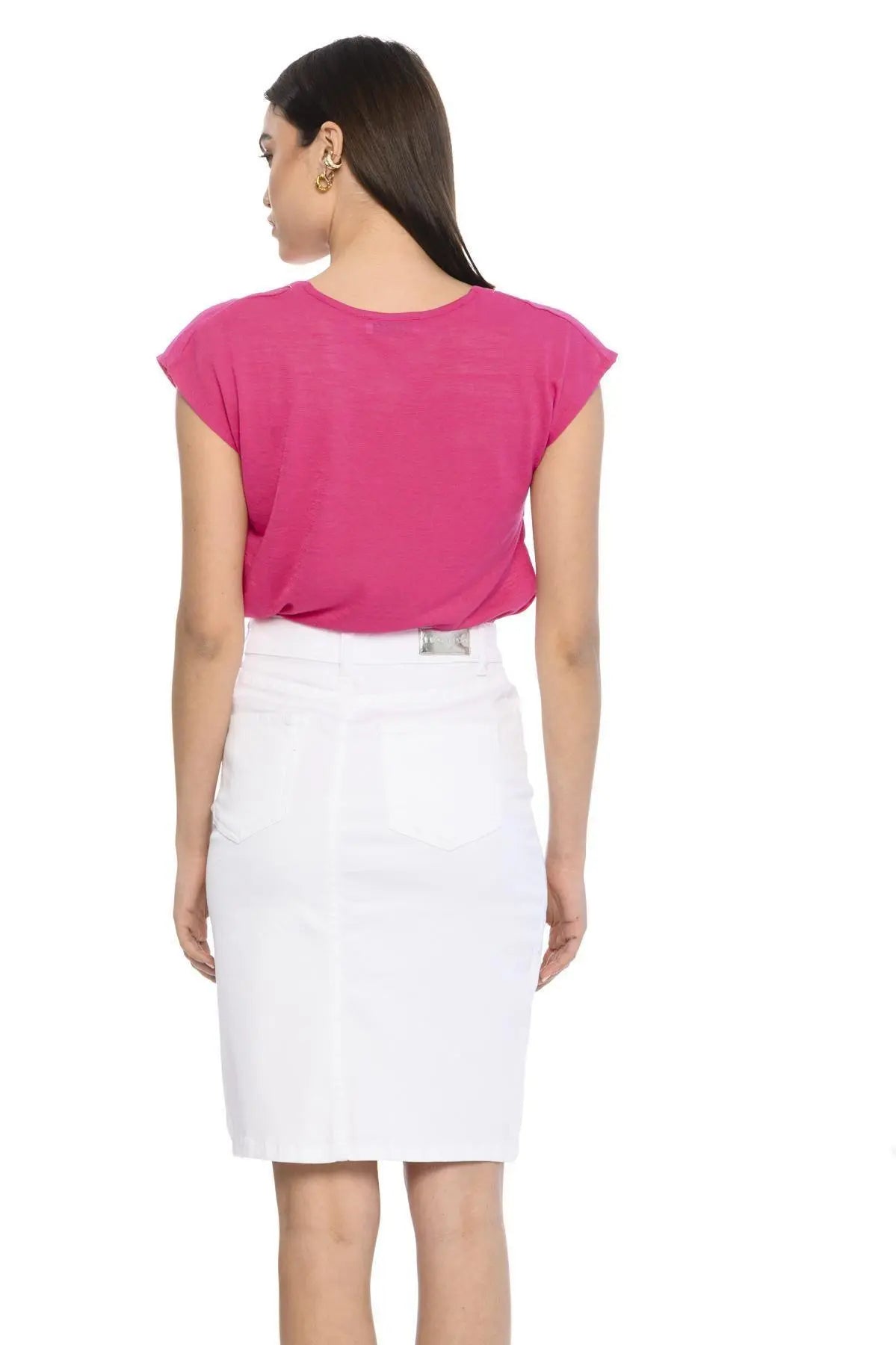 Maglia Scollo a V con strass CICLAMINO IRONICA