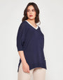 Maglia V BLUE NAVY DORABELLA