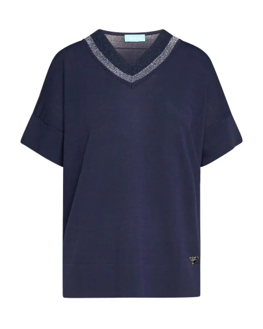Maglia V BLUE NAVY DORABELLA