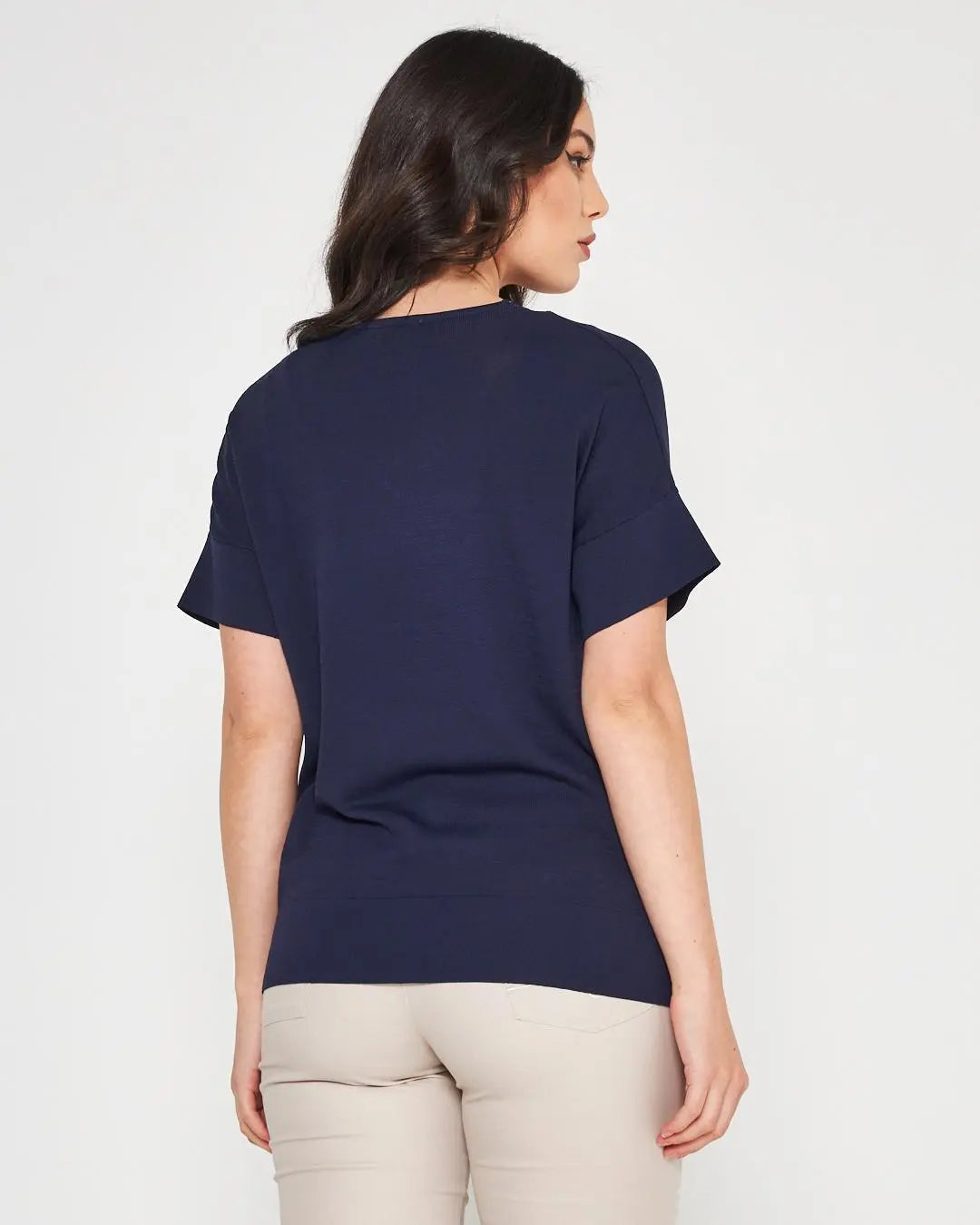Maglia V BLUE NAVY DORABELLA