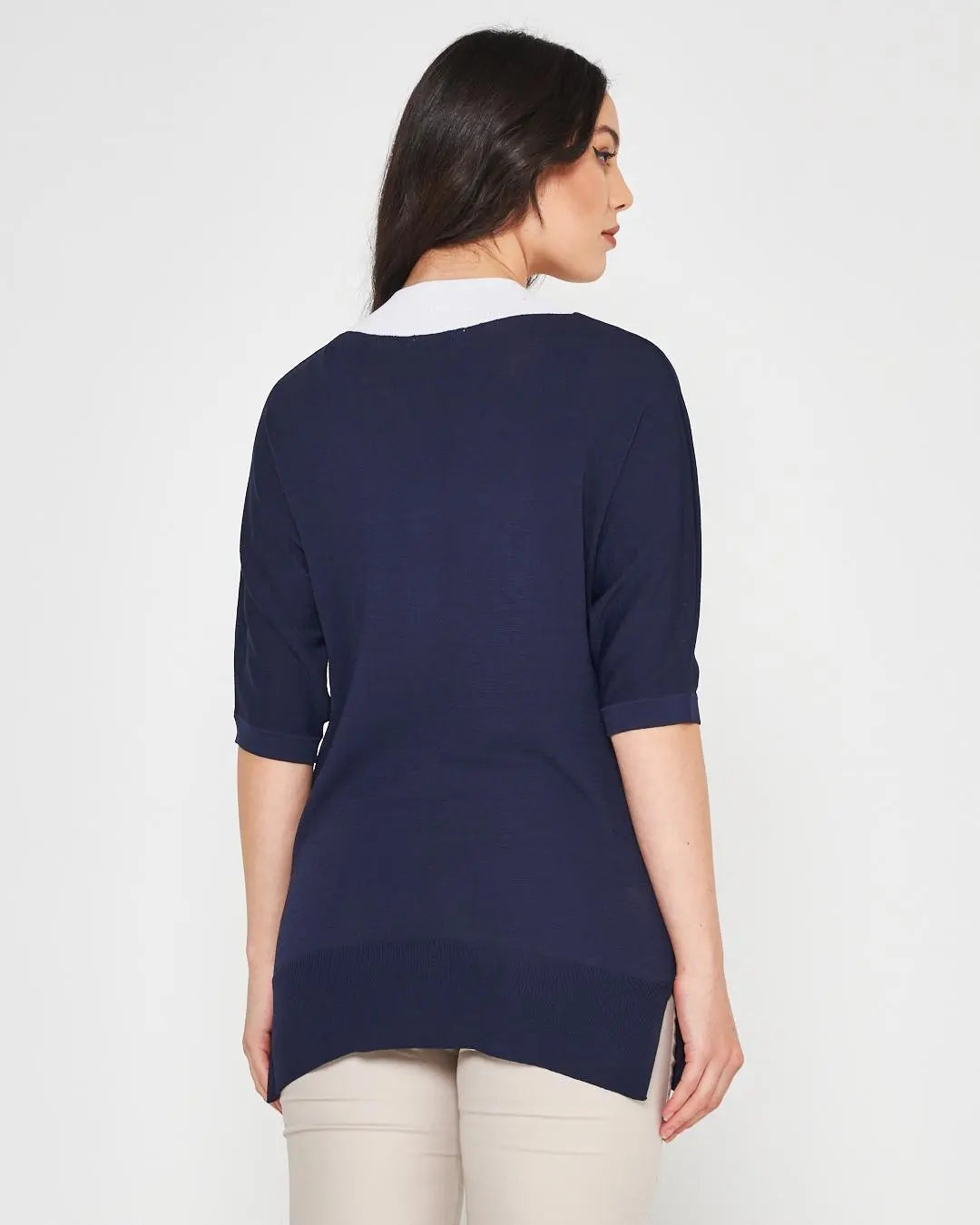 Maglia V BLUE NAVY DORABELLA