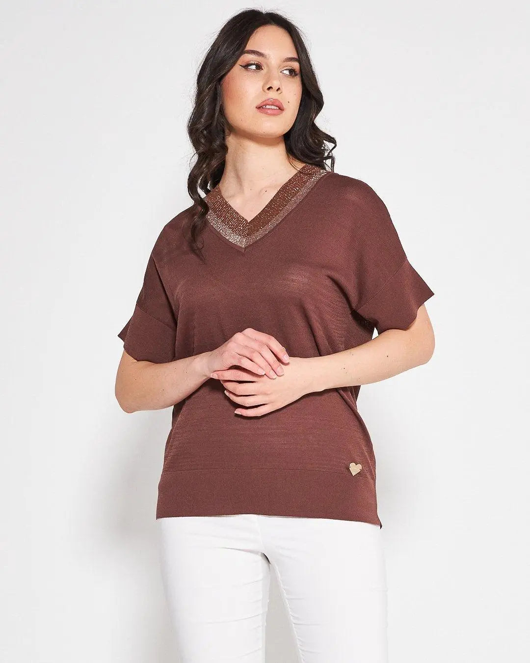 Maglia V CACAO DORABELLA
