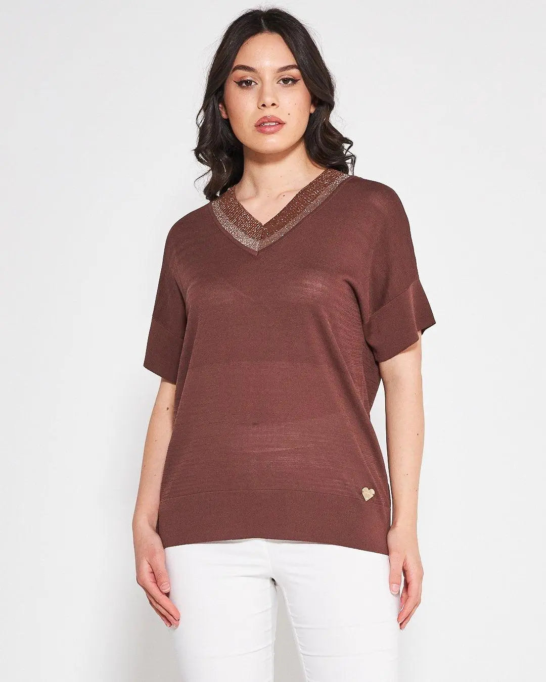 Maglia V CACAO DORABELLA