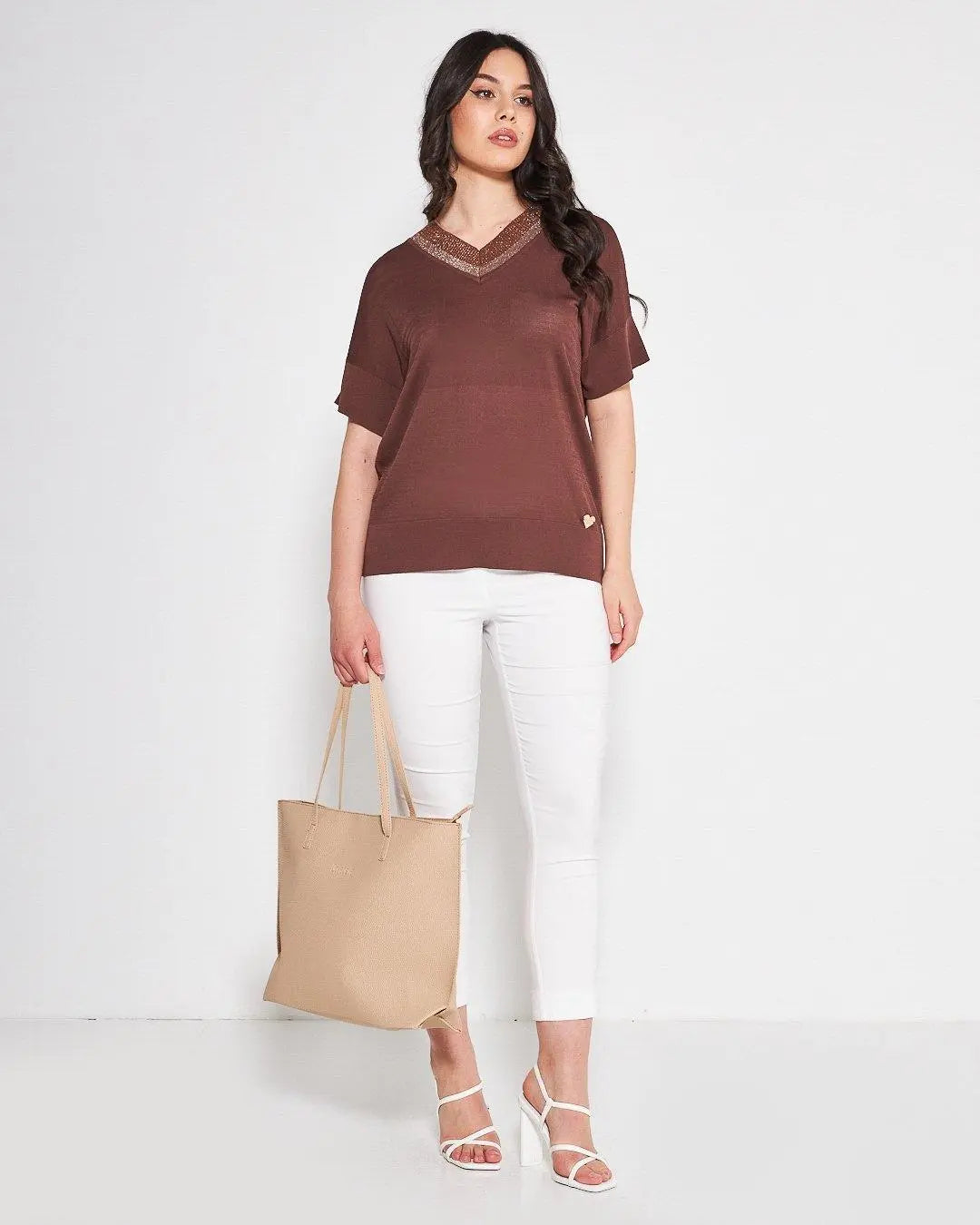 Maglia V CACAO DORABELLA