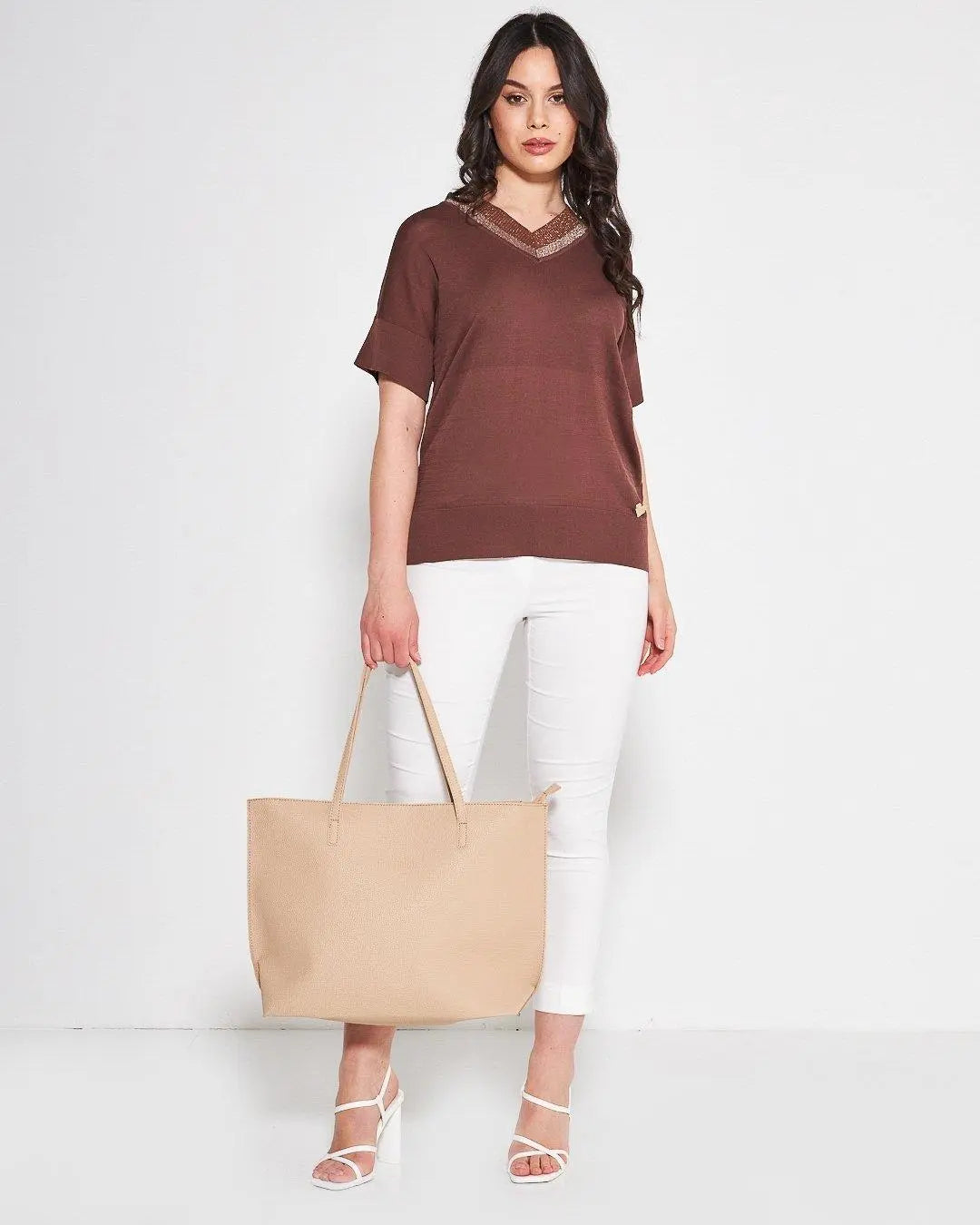 Maglia V CACAO DORABELLA