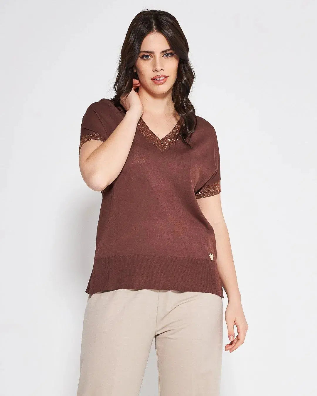 Maglia V CACAO DORABELLA PIU' XXXL
