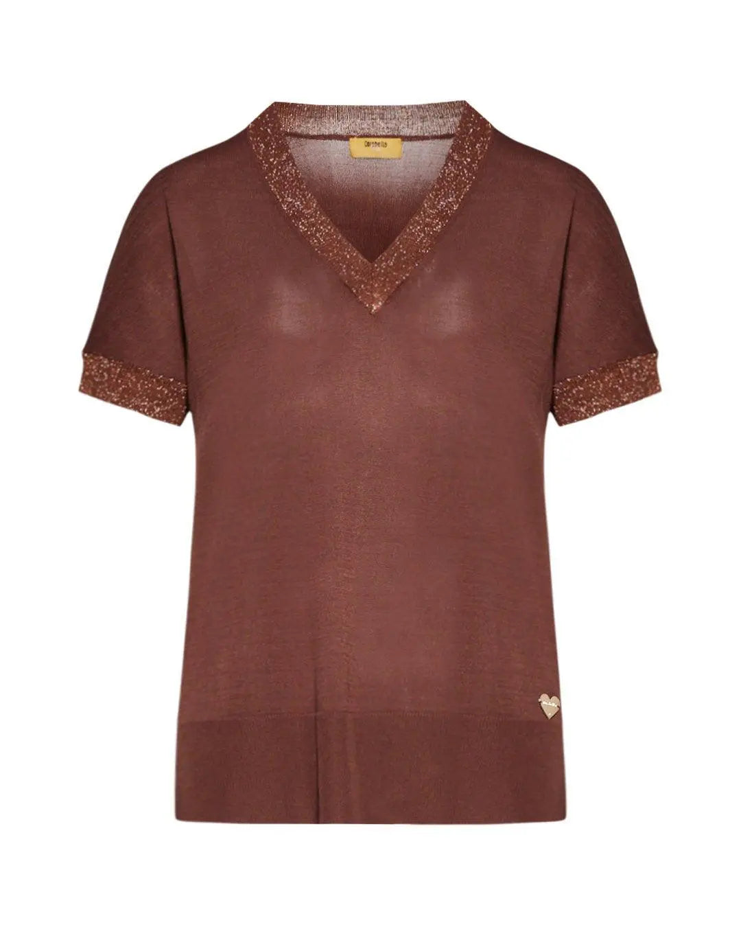 Maglia V CACAO DORABELLA PIU'