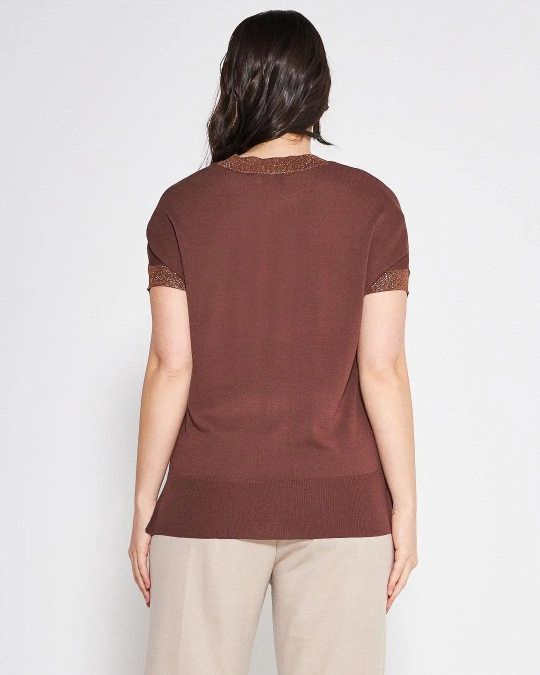 Maglia V CACAO DORABELLA PIU'