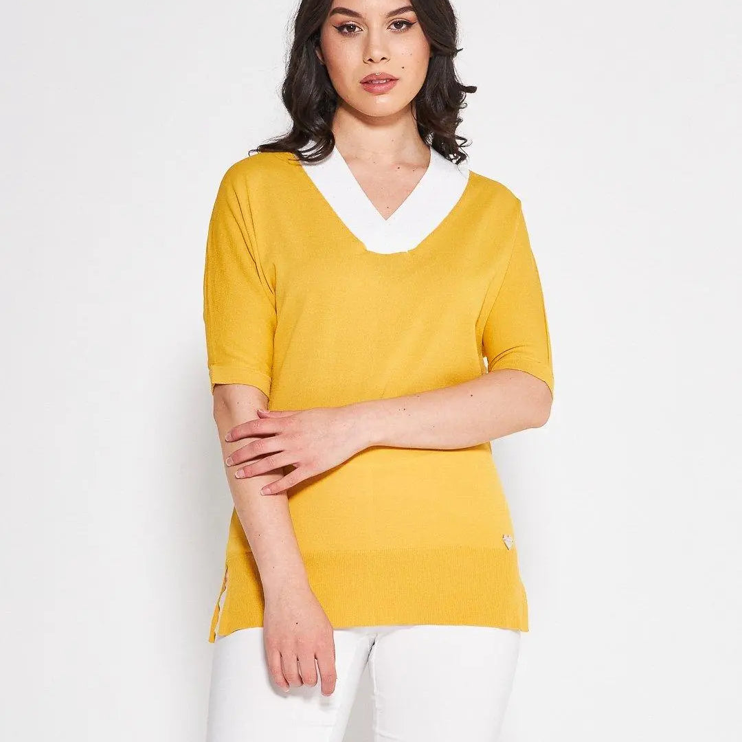 Maglia V MOSTARDA DORABELLA XL