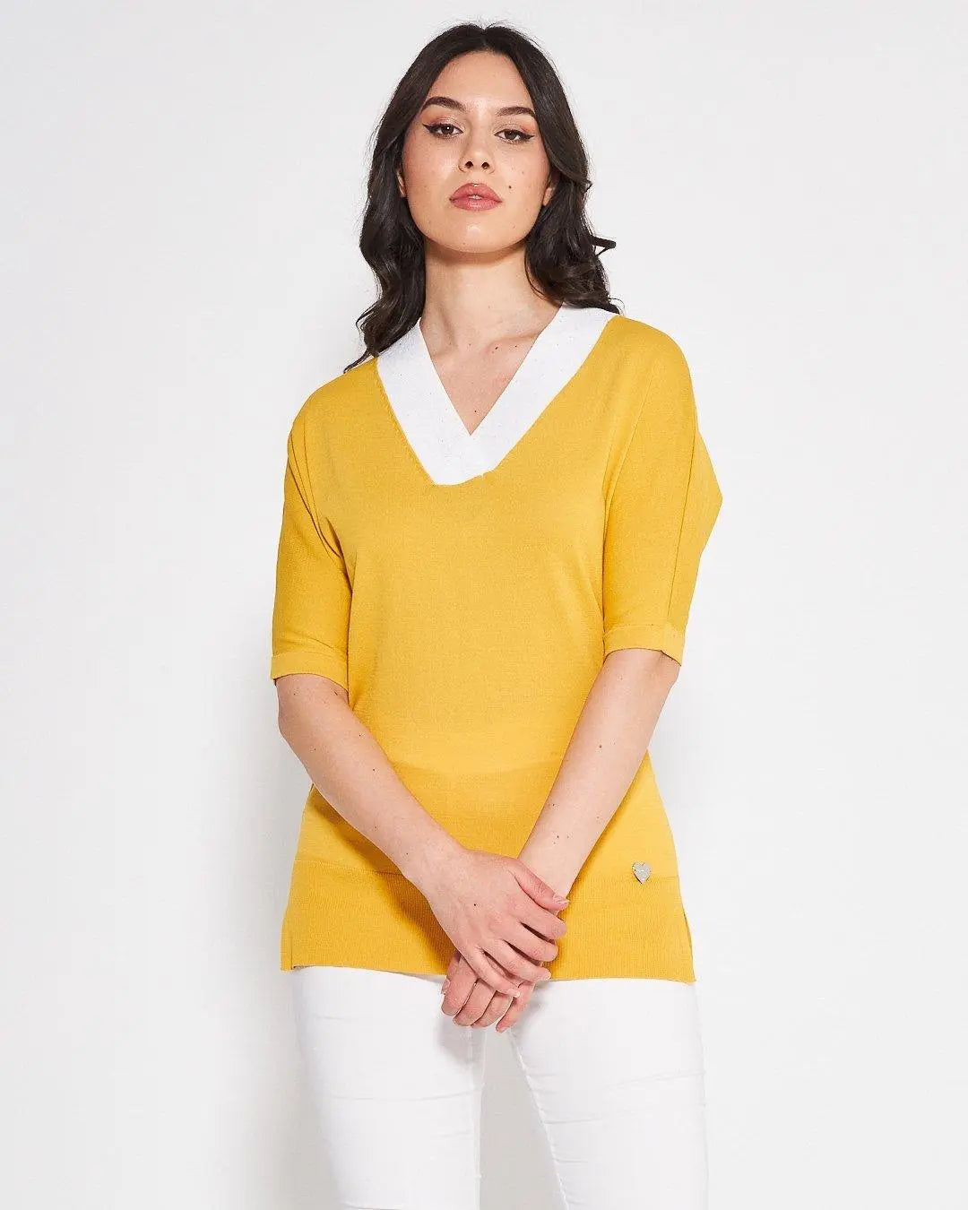 Maglia V MOSTARDA DORABELLA