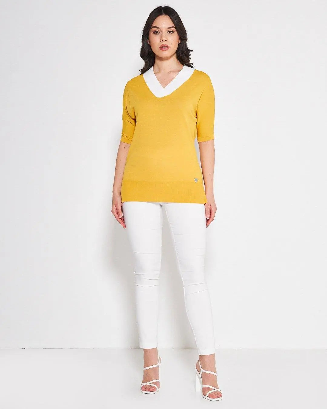 Maglia V MOSTARDA DORABELLA