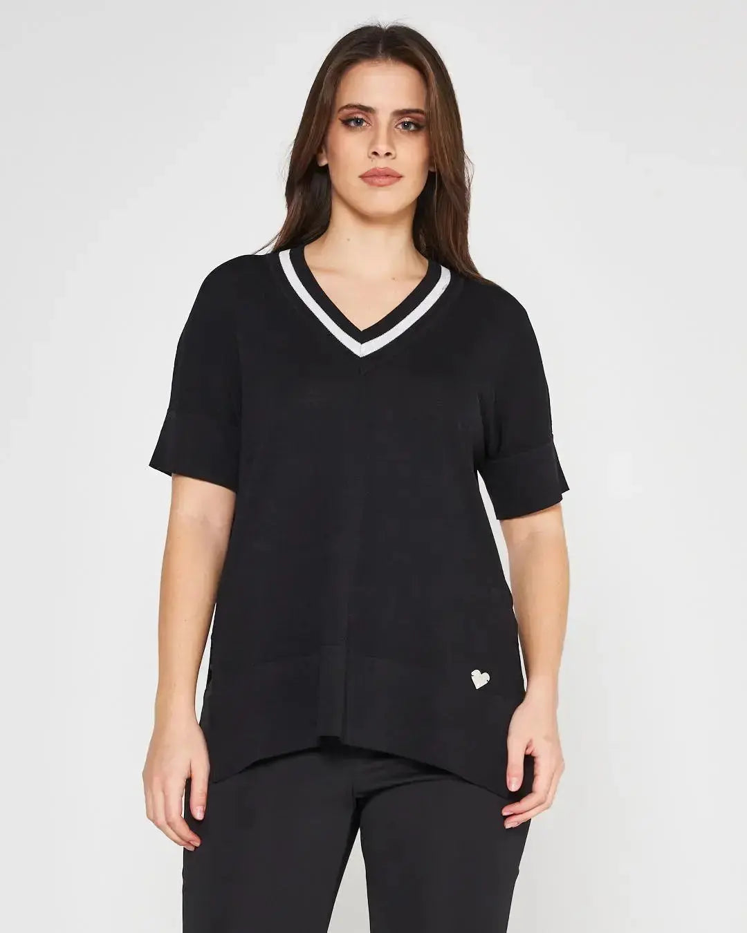 Maglia V NERO DORABELLA PIU' XXXL