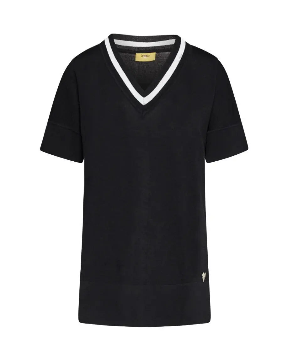 Maglia V NERO DORABELLA PIU'